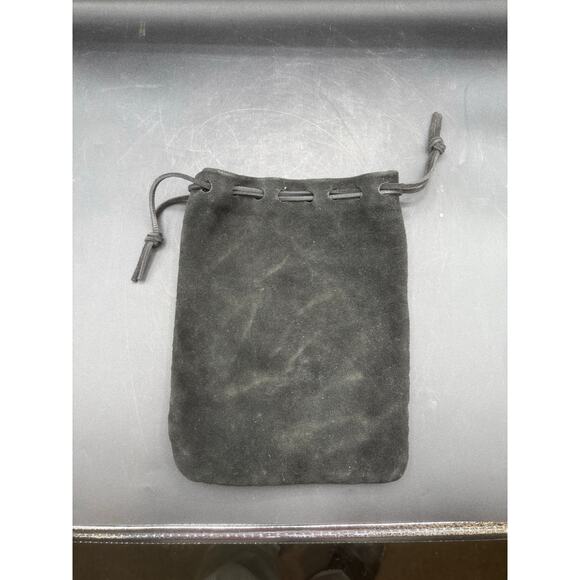 Vintage Black Leather Suede Drawstring Small Bag (Used) - Picture 4 of 8